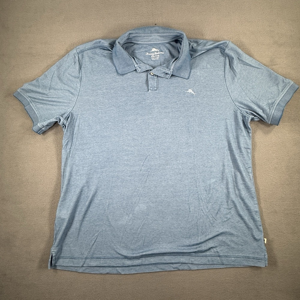 Tommy Bahama Blue 2XL Polo Shirt Short Sleeve Polyester